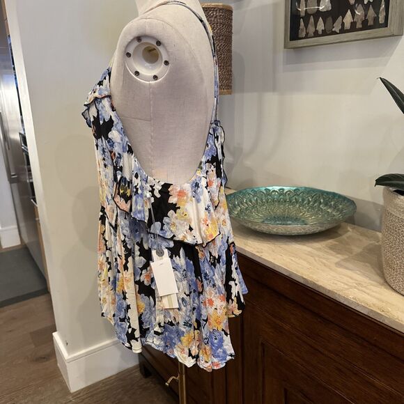 1 O’Neil Women’s Large Iveta Floral Tank Top Strappy Flowy Watercolor Rare New - Picture 3 of 6